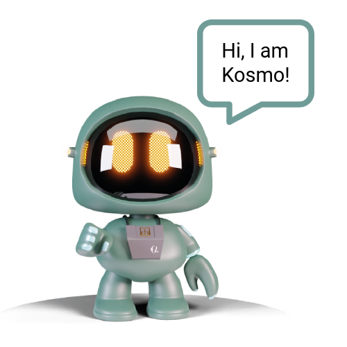 Kosmo with speech bubble